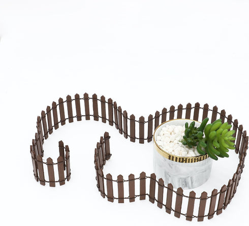 ONEST 3 Pieces Miniature Fairy Garden Fence Mini Wood Ornament Fence Fairy Garden Fence Supplies for Home Garden Plant Decorations...