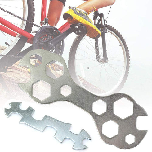 2pcs Steel Galvanized Multi-hole Bicycle Cycle Mountain Bike Wrench Portable Multi-functional Bike Repair Tool...