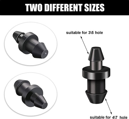 100 Pcs 1/4 Goof Drip Line Plugs Irrigation Black Barbed Hose End Plug Irrigation End Plugs for Drip Line...