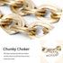 Chunky Choker Necklace Gold Cuban Link Chain Double O Link Necklaces Punk Hip-hop Jewelry for Women...