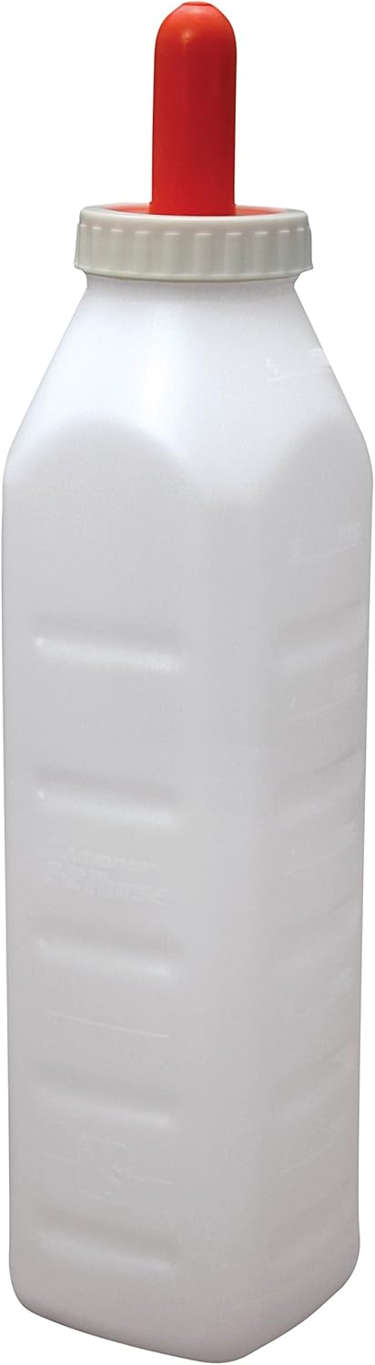 E-Z Nurse Feeding Supplies 3 quart Screw-On Calf Nursing Set of Bottle with Nipple & Cap, Small...