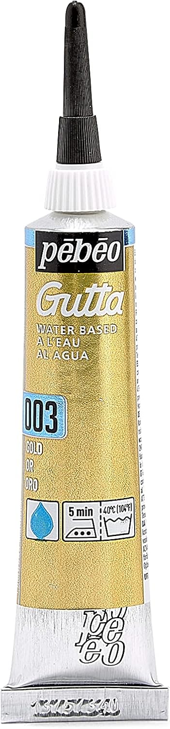 Pebeo Setasilk Silk Painting Water Based Gutta 20-Milliliter Tube, Gold, 0.67 Fl Oz (Pack of 1)...