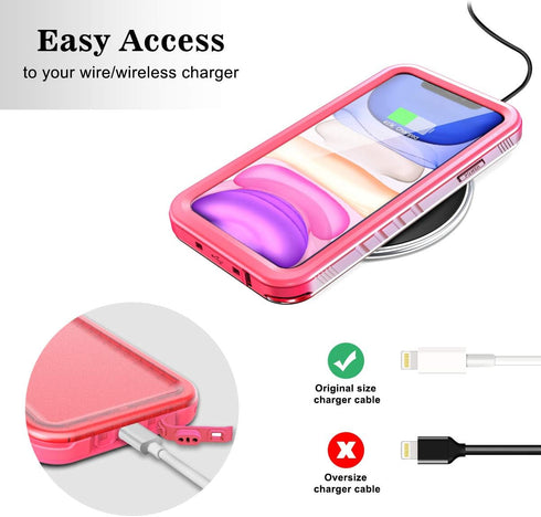 SPORTLINK Waterproof Case for iPhone 11, Full Body Heavy Duty Protection Full Sealed Cover Shockproof Dustproof Built-in Clear Screen Protector Ru...