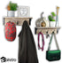 Spiretro Wall-Mounted Coat Hook Rack with Shelf - Set of 2 - Rustic Wood Grey - Entryway Mudroom Bathroom Organizer...