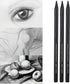 Pssopp Charcoals,25pcs Woodless Charcoal Pencils, Charcoal Drawing Bar Sticks Sketch Pencils Artist Art Drawing Sketching Painting Tools Stationer...