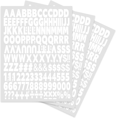 3 Sheets 1 Inch White Iron On Heat Transfer Letters and Numbers 504 Piece Alphabets Numbers Fabric Washable Iron on Letter Patches for Sports Jers...