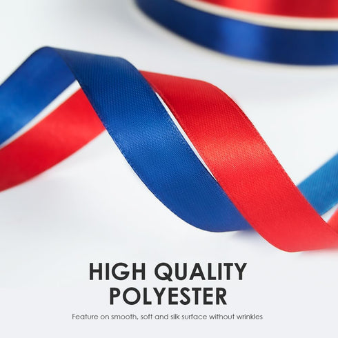 3/8" Wide x 100 Yards Single Face Polyester Satin Ribbon, Satin Ribbon for Crafts, Gift, Hair Bows, Wedding Party Decoration, Bow Making & Other P...