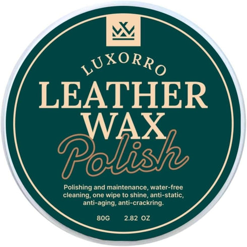 Luxorro Leather Wax Polish, 2.82oz - Polishing and maintenance, water-free cleaning, one wipe to shine, anti-static, anti-aging, anti-cracking....