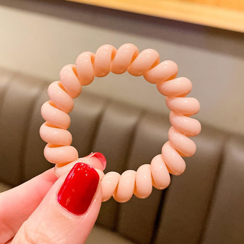 No Crease Spiral Hair Ties 20 Pieces Traceless Coil Hair Ties No Damage Phone Cord Hair Ties Elastics Hair Coils Plastic Hair Bands Spiral Bracele...