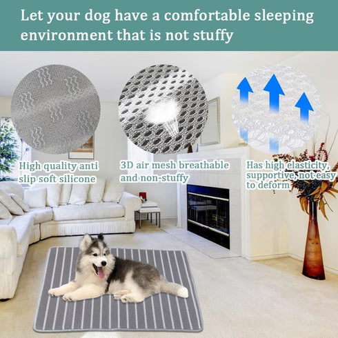 Breathable mesh Dog Crate mat with Anti-Slip Bottom,3D air mesh Pet Crate pad,Breathable non-stuffy dog sleeping mat bed,pet mat, Machine Washable...