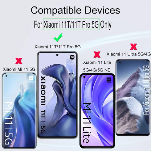 Ibywind Screen Protector For Xiaomi 11T/11T Pro(5G),with 2Pcs Tempered Glass,1Pc Camera Lens Protector,1Pc Backing Carbon Fiber Film [Fingerprint ...