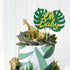 MATTTIME Tropical Baby Cake Topper Jungle Safari Baby Shower Decoration Monstera Leaf Green Gold Glitter Boy Girl Gender Reveal Supplies...