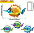 HHgrowe Metal fish art wall decor ocean beach swimming pool garden decoration indoor and outdoor home hanging decoration Sculpture Statue 4PC...