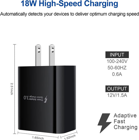 Android Charger USB C Type C Charger Fast Charging for Samsung Galaxy S24 Ultra Plus S23FE S22 A15 A25 A05S A54 A34 A14 A13 A53 A03S, Quick Charge...