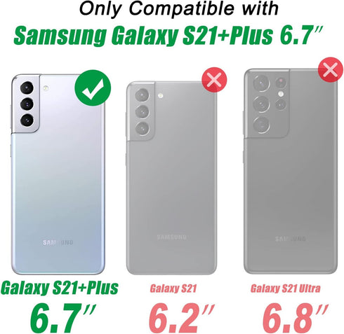 IKAZZ for Galaxy S21 Plus Case,Military Grade Shockproof Heavy Duty Protective Phone Case Pass 16ft Drop Test with Magnetic Kickstand for Samsung ...