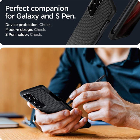 Spigen Liquid Air P Designed for Galaxy S21 Ultra Case (2021) - Matte Black...