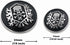Bezelry Skull Emblem Matte Silver Black Metal Shank Double Blazer Button Set. 6 Pcs of 23mm, 8 Pcs of 15mm...
