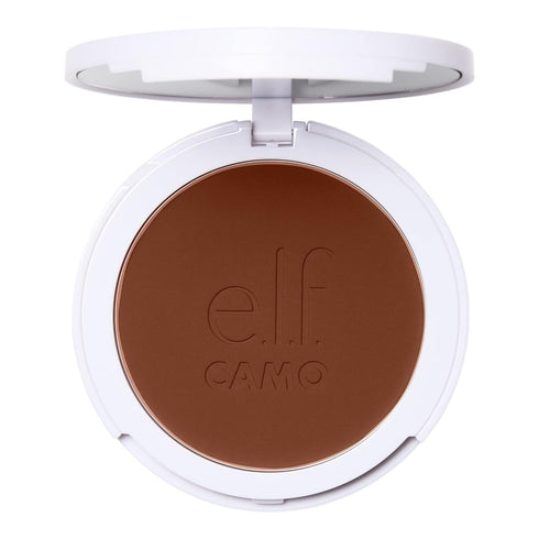 e.l.f. Camo Powder Foundation, Lightweight, Primer-Infused Buildable & Long-Lasting Medium-to-Full Coverage Foundation, Rich 610 N...