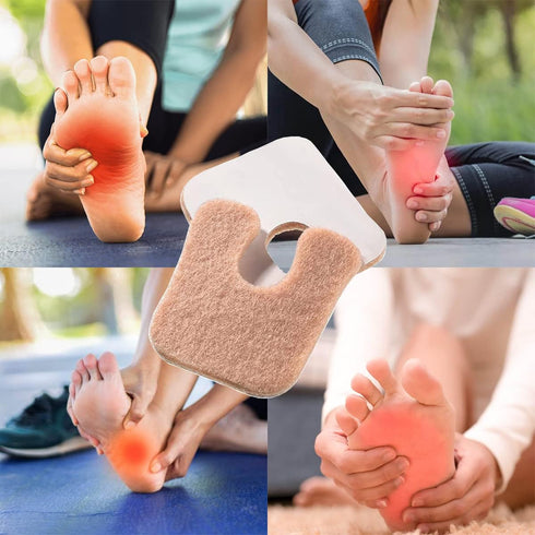 48 Pieces U Shaped Felt Callus Pads Metatarsal Pads Forefoot Foot Pads Pain Relief Foot Cushion Keep Protecting Calluses from Rubbing on Shoes Adh...