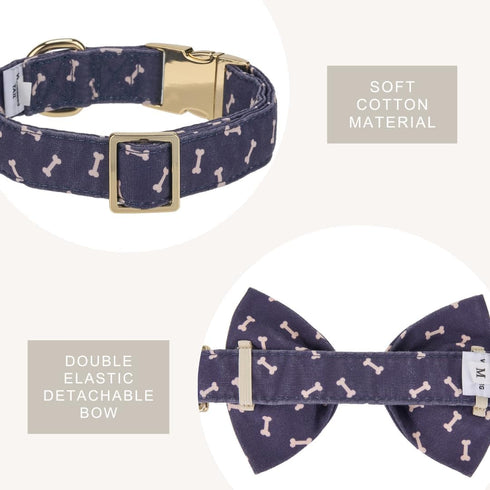Adjustable Pet Bow Tie and Dog Collar for Small Medium Large Dogs, Puppy Collar with Bowtie, Cute Bow and Dog Collars - Comfortable, Soft, and Dur...