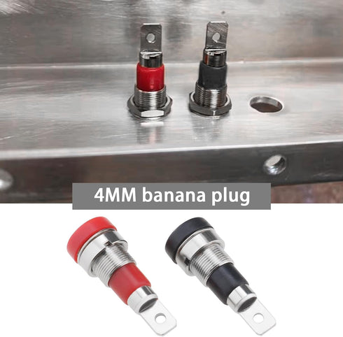 10Pieces 4mm Female Adapter Banana Jack Plug Audio Speaker Banana Plug Type Test Connector Panel Mount Banana Socket Jack Plug (5X Black, 5X Red)...