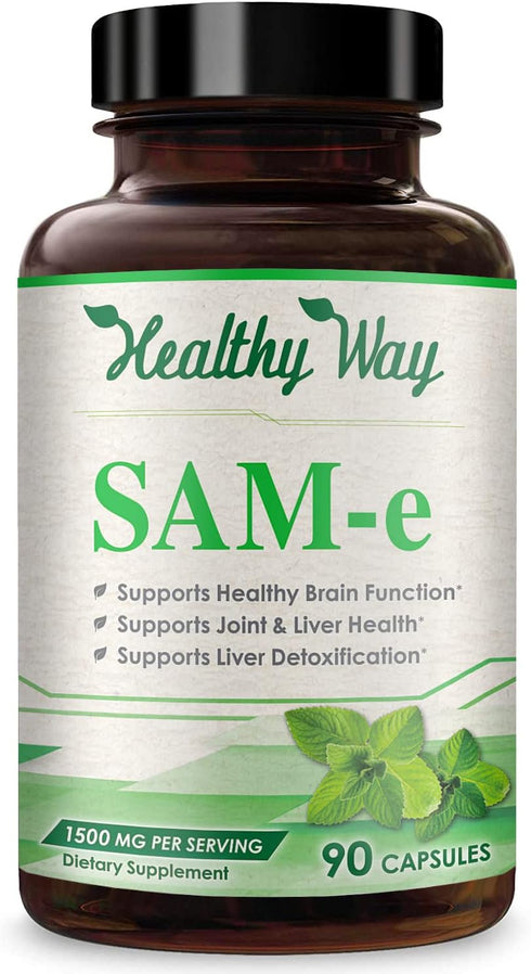 1500mg SAM-e Supplement - High Strength S-Adenosyl-L-Methionine Capsules 1500mg per Serving for Joint Brain Liver and Mood Support - Non-GMO High ...