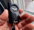 iJDMTOY Black Carbon Fiber Pattern Hard Plastic Shell Keyfob Protective & Keychain Compatible With Cadillac OEM 5923887 22756465, etc (ATS CTS DTS...