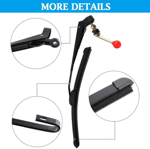 Gekufa UTV Hand Operated Windshield Wiper Manual Wiper with 15.7’’ Wiper Blade Compatible with Polaris Ranger 570 800 900 1000, Polaris RZR 800 90...