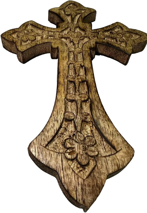 Iconsgr Handmade Wooden Holy Orthodox Religious Wood Carved Wall Cross Christ Crucifix Athos 85...