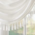 Madison Park Elena Waterfall Embellished Rod Pocket Valance , Faux Silk Valances for Window , 38X46" , White...