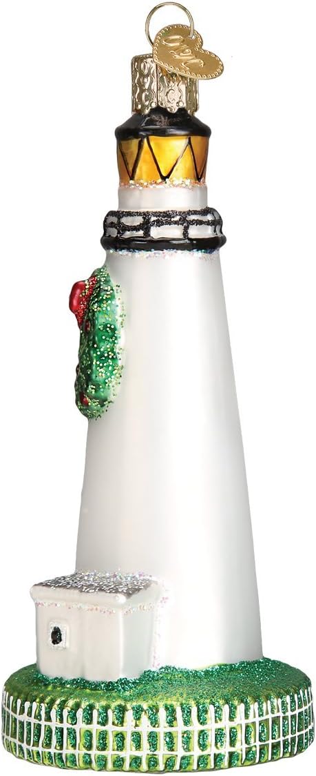 Old World Christmas Collection Glass Blown Ornaments for Christmas Tree Ocracoke Lighthouse...