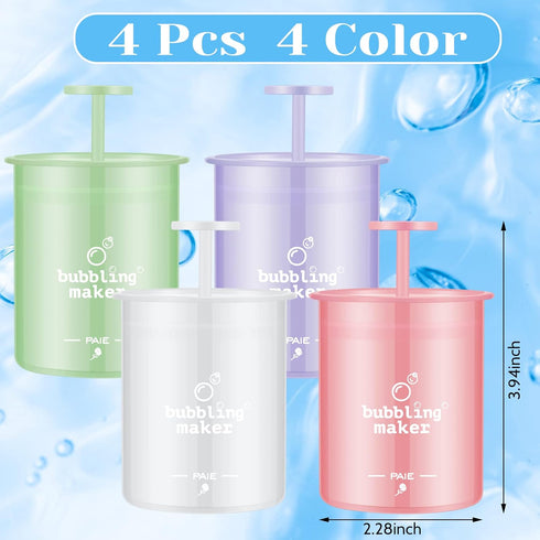 4 Pieces Face Foam Maker Travel Cleanser Face Wash Foamer Convenient Facial Skincare Whip Maker Household Quick Facial Cleansing Tool Lightweight ...