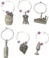 True Winery Pewter Wine Charms for Stem Glasses, Wine Glass Markers, Wine Glass Identifier Charms, Wine Charm Rings for Wine Tasting Party, Set of...