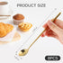 8PCS Coffee Spoons 6.7 Inches Round Stainless Steel Espresso Spoon, Gold Long Handle Stirring Tea Spoons, Coffee Bar Accessories for Dessert Cake ...