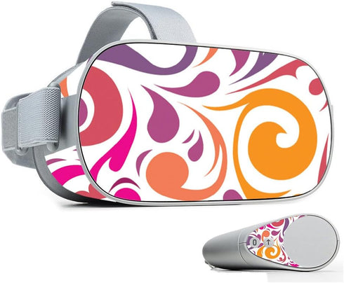 MightySkins Skin Compatible with Oculus Go Mobile VR - Swirly Girly | Protective, Durable, and Unique Vinyl Decal wrap Cover | Easy to Apply, Remo...