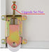 Sliding Mirror Door Rollers Assembly Fit Contractors Part #W8020C, 1-1/2" Nylon Concaved Wheels, 2-1/2" Hole Centers, Top Adjustable, Yellow Zinc ...