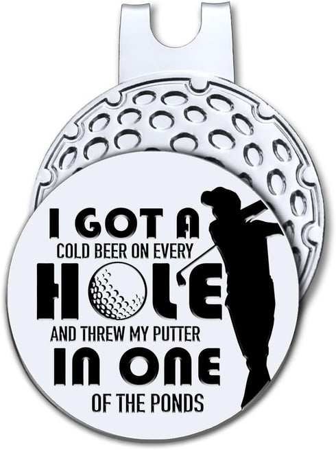 I Got A Cold On Every Hole and Golf Ball Marker with Magnetic Hat Clip, Funny Golf Accessories and Golf Gifts for Men Dad Grandpa, Birthday for Go...