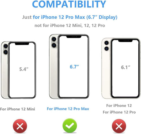 ONETOP Compatible with iPhone 12 Pro Max Wallet Case with Card Holder,PU Leather Kickstand Card Slots Case, Double Magnetic Clasp and Durable Shoc...