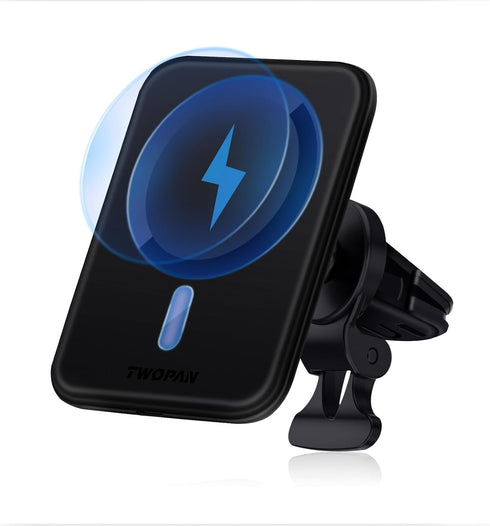 Magnetic Mag-Safe Wireless Car Charger - Qi2 Fast Charging iPhone Holder Air Vent Car Mount Accessories, Compatible iPhone 15/14/13/12 (No Cable)...