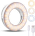 Benbilry Clip On Selfie Ring Light, Compatible with iPhone 15/14/13/12 Series, Rechargeable Mini Circle Lights with 3 Modes / 4-Level Brightness f...