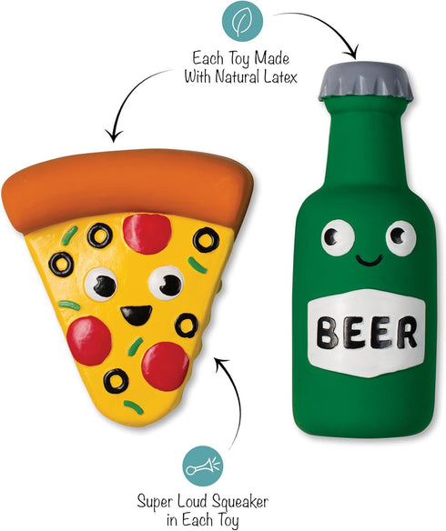 Fringe Studio Dog Toy Set, in Pizza We Crust, 3Pc Mini, Latex, Pet Shop Collection (368011)...