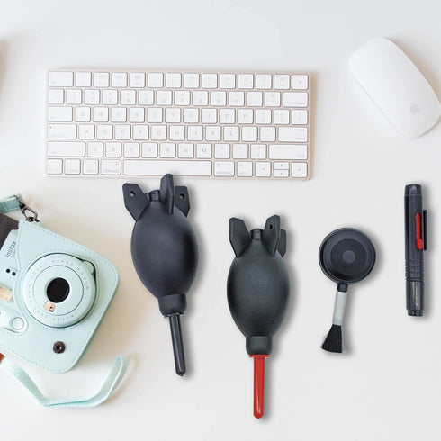 Lens Cleaning Kit Contains 2 Pcs Rubber Rocket Air Blower Duster, Lens Cleaning Pen, Blower Brush Dust Cleaner and Carrying Pouch, for Lens, Camer...