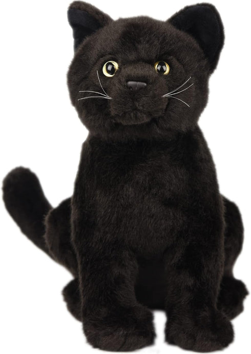 Black Cat Plush, Realistic Black Cat Stuffed Animal Pillow, Cute Plush Toy Gifts for Birthday/Halloween/Christmas, 9 inch...