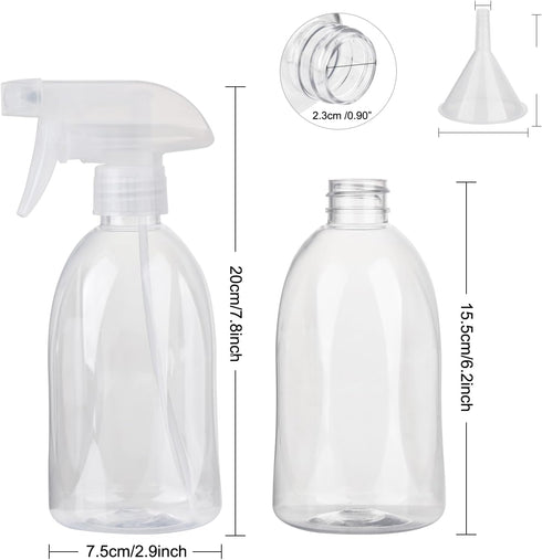 Empty Clear Plastic Spray Bottles 13.5oz/400ml Adjustable Nozzle Mist/Stream Water Spray Bottle Heavy Duty Spraying Bottles Plant Mister Spray Bot...