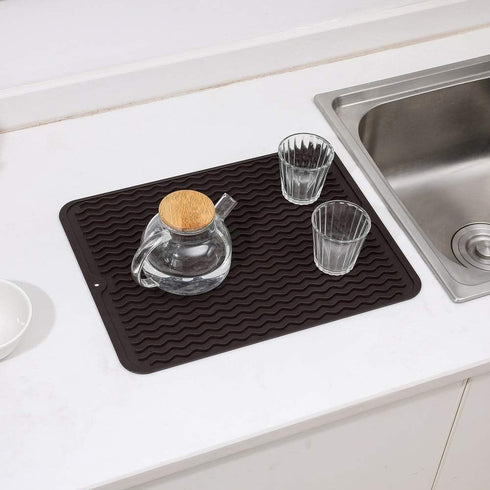 Silicone Dish Drying Mat for Multiple Usage,Easy clean,Eco-friendly,Heat-resistant Silicone Mat for Kitchen Counter or Sink,Refrigerator or drawer...