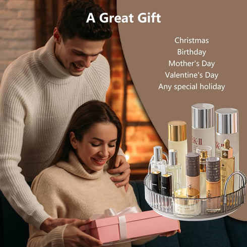 Rotating Makeup Organizer for Vanity, Spinning Cosmetics Storage for Bathroom Countertop, Skincare Holder Rack for Facial Cream, Perfume, Lotion, ...