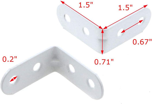 20pcs Iron L Bracket Joint Right Angle Bracket Heavy Duty Shelf Braces for Floating Shelf Wood Table Top, White (39x39x18mm)...