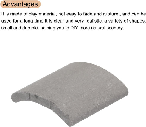 MECCANIXITY Miniature Roof Tiles Clay Model Roof Tiles Mini DIY Tiles Model Building Set for Model Building Dolls Pet Houses Garden Grey Pack of 8...