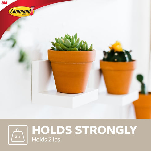 Command Display Ledges, Holds up to 2 lb, Quartz, 2 Ledges with 8 Medium Command Strips, Damage Free Hanging Floating Shelf with Adhesive Strips, ...