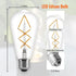 Fishbone Filament LED Edison Bulbs, ST64 E26 Dimmable Vintage Light Bulbs, 60 Watt Equivalent, 4000K Daylight White Teardrop Light Bulbs for Dinin...